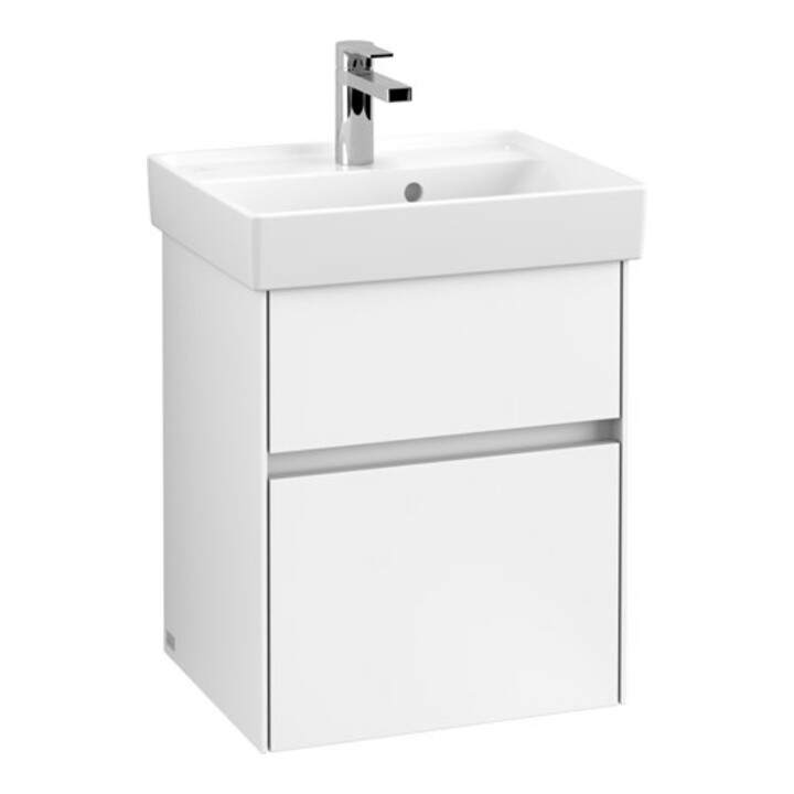 V&B Meuble sous lavabo Collaro 46x54,6x37,4cm, WT mi, LED, blanc mat