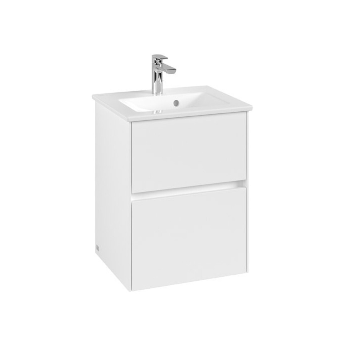 V&B Meuble sous lavabo Collaro 47,2x61x40,4 cm, évier centré, blanc mat