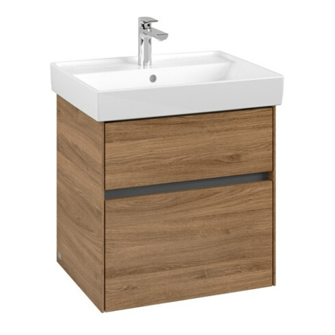 V&B Meuble sous-lavabo Collaro 55,4x54,6x44,4cm, vasque centrale, chêne kansas
