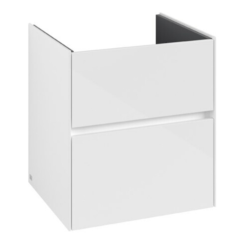 V&B Meuble sous lavabo Collaro 56,1x61x48 cm, vasque centrale, blanc brillant