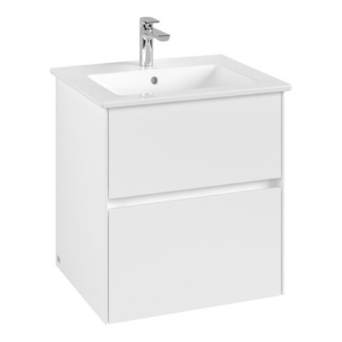 V&B Meuble sous lavabo Collaro 56,1x61x48cm, vasque centrale, blanc mat