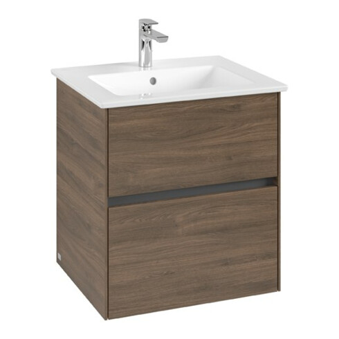 V&B Meuble sous-lavabo Collaro 56,1x61x48cm, vasque centrale, chêne Arizona