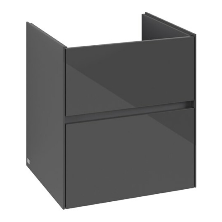 V&B Meuble sous-lavabo Collaro 56,1x61x48cm, vasque centrale, gris brillant