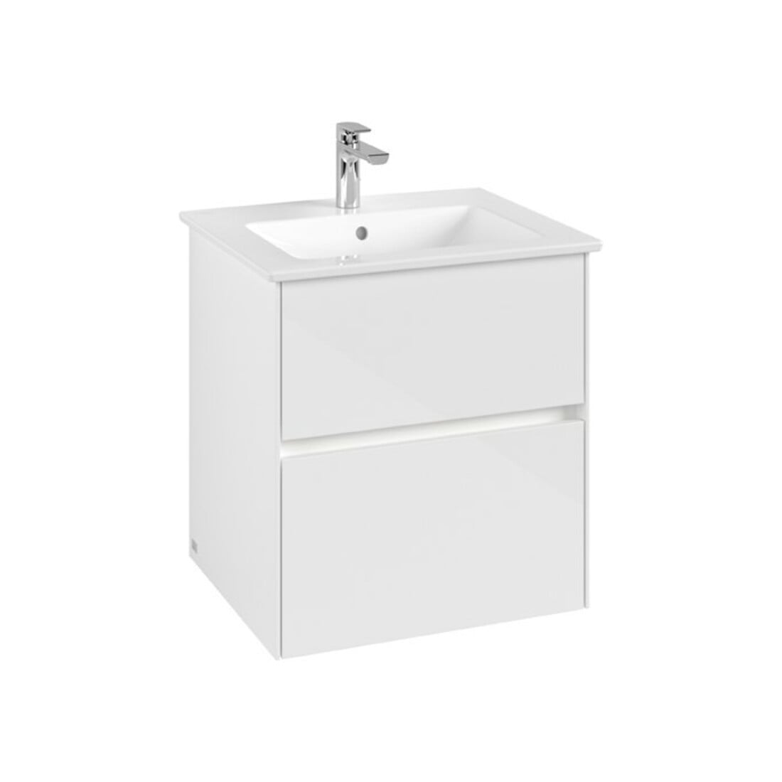 V&B Meuble sous-lavabo Collaro 56,1x61x48cm, WT mi, LED 3,9W, blanc brillant