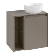 V&B Meuble sous-lavabo Collaro 60x54,8x38 cm, vasque droite, LED 2,9 W, gris glo