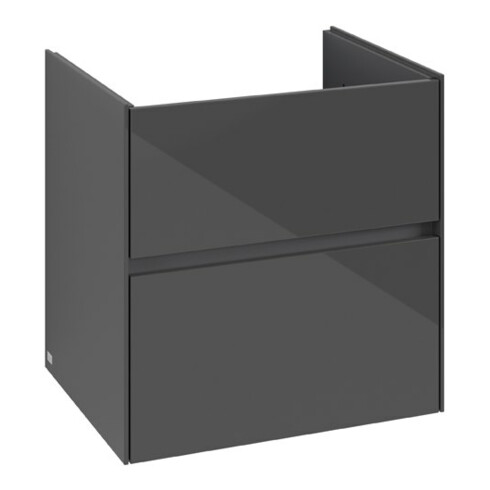 V&B Meuble sous lavabo Collaro 61,1x61x48cm, vasque centrale, gris brillant