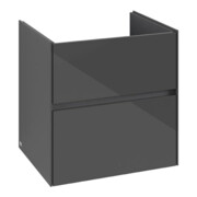 V&B Meuble sous lavabo Collaro 61,1x61x48cm, vasque centrale, gris brillant-4