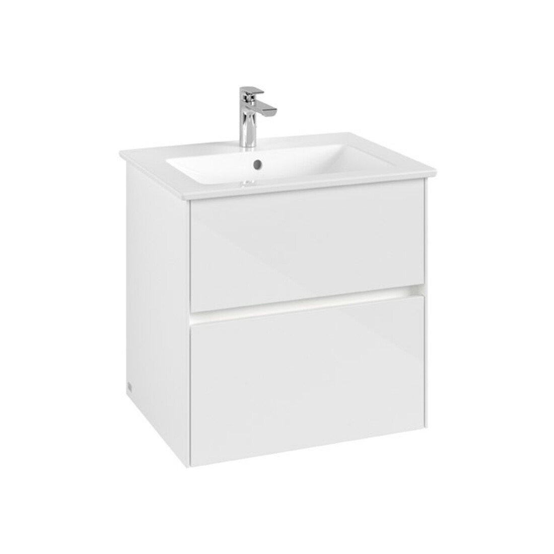 V&B Meuble sous-lavabo Collaro 61,1x61x48cm, WT mi, LED 4,2W, blanc brillant