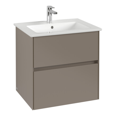V&B Meuble sous lavabo Collaro 61,1x61x48cm, WT mi, LED 4,2W, rouge bordeaux
