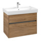V&B Meuble sous-lavabo Collaro 75,4x54,6x44,4cm, vasque centrale, chêne Kansas-3