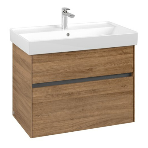 V&B Meuble sous-lavabo Collaro 75,4x54,6x44,4cm, vasque centrale, chêne Kansas