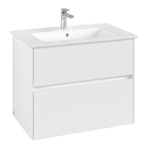 V&B Meuble sous-lavabo Collaro 76,1x61x48cm, évier centré, blanc mat