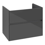 V&B Meuble sous-lavabo Collaro 76,1x61x48cm, vasque centrale, gris brillant