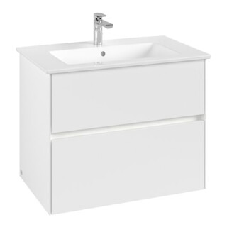V&B Meuble sous lavabo Collaro 76,1x61x48cm, WT mi, LED 5,5W, bl. mat