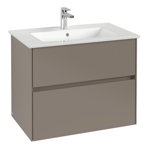 V&B Meuble sous lavabo Collaro 76,1x61x48cm, WT mi, LED 5,5W, Mar bl.