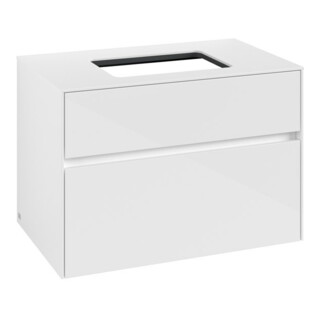 V&B Meuble sous lavabo Collaro 80x54,8x50 cm, EV centré, blanc brillant