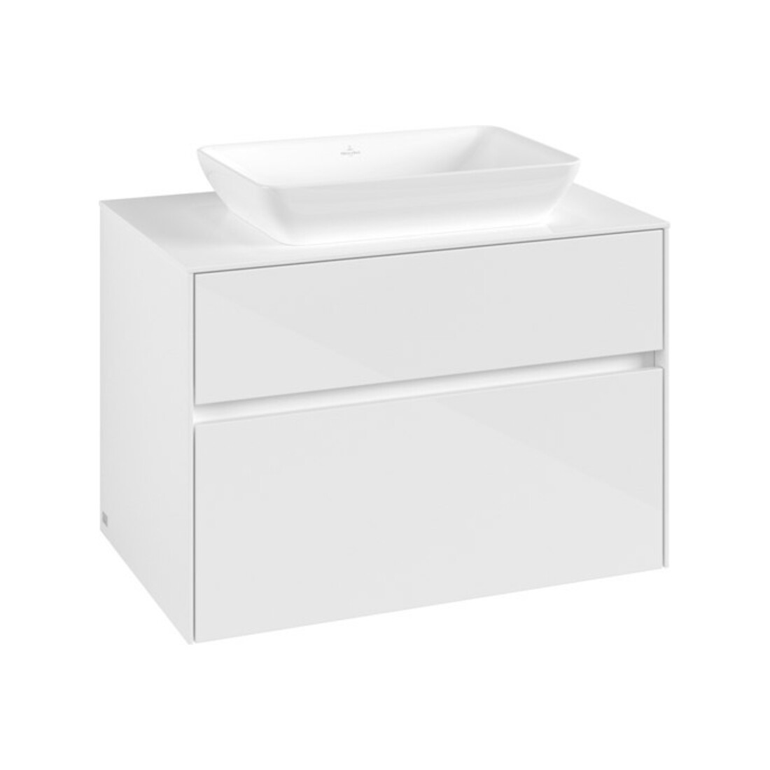 V&B Meuble sous lavabo Collaro 80x54,8x50 cm, EV centré, blanc brillant