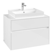V&B Meuble sous lavabo Collaro 80x54,8x50 cm, vasque centrale, blanc brillant