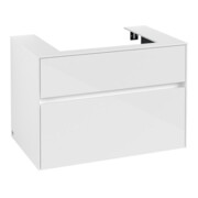 V&B Meuble sous lavabo Collaro 80x54,8x50 cm, vasque centrale, blanc brillant-3