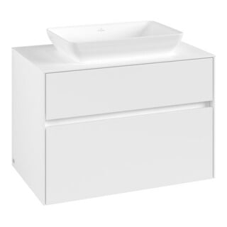V&B Meuble sous lavabo Collaro 80x54,8x50 cm, vasque centrale, blanc mat