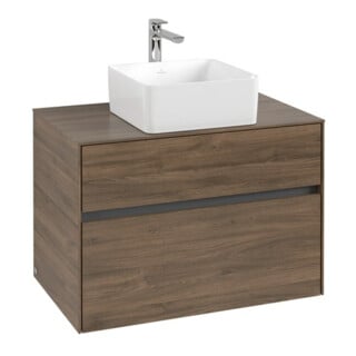 V&B Meuble sous lavabo Collaro 80x54,8x50 cm, vasque centrale, chêne Arizona