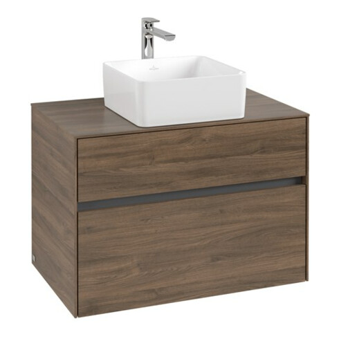 V&B Meuble sous lavabo Collaro 80x54,8x50 cm, vasque centrale, chêne Arizona