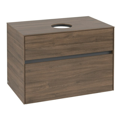 V&B Meuble sous lavabo Collaro 80x54,8x50 cm, vasque centrale, chêne Arizona