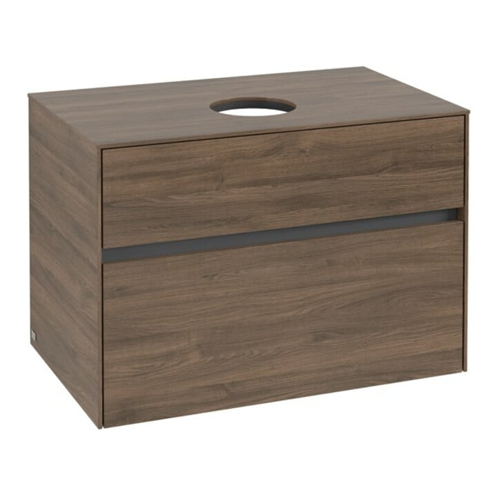 V&B Meuble sous lavabo Collaro 80x54,8x50 cm, vasque centrale, chêne Arizona