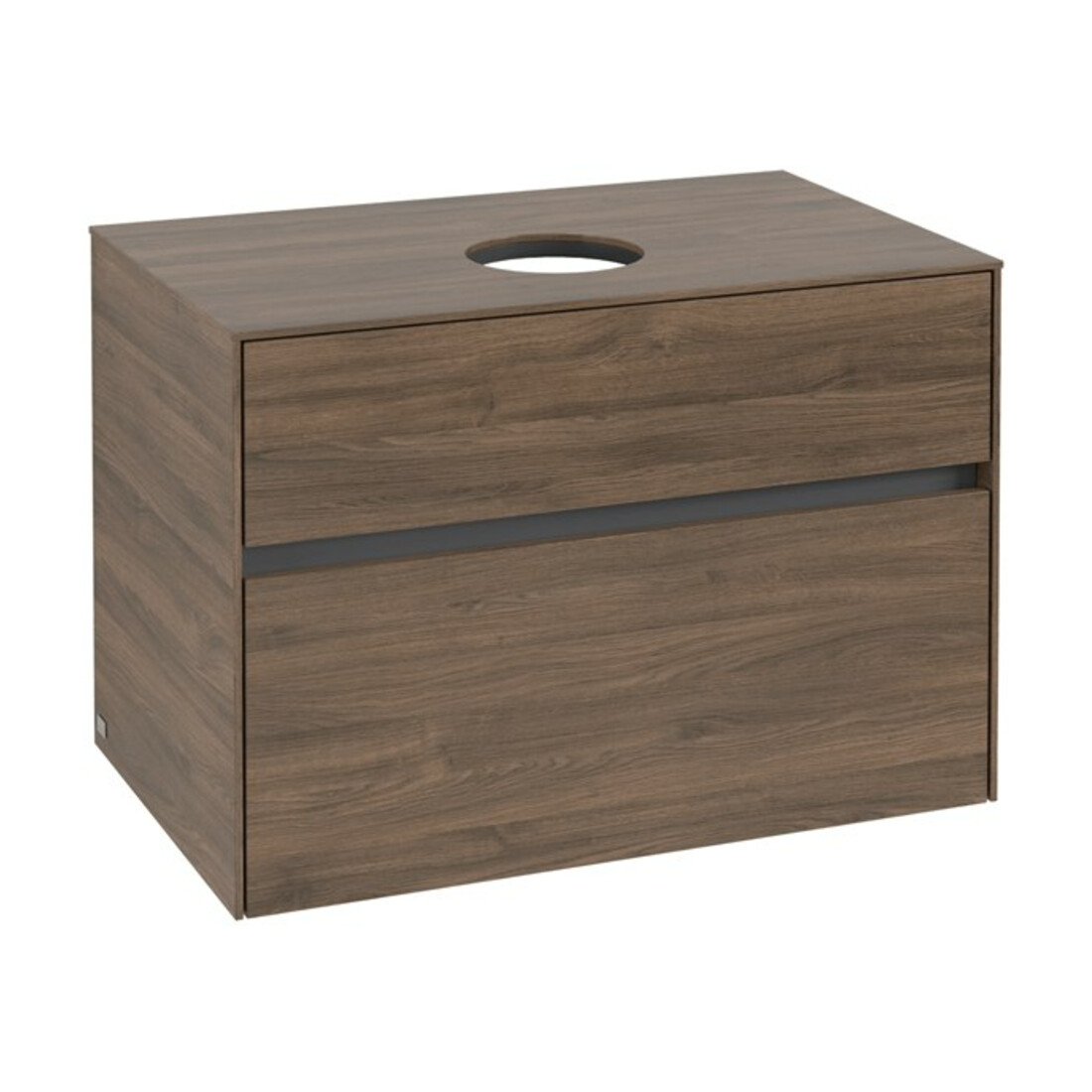 V&B Meuble sous lavabo Collaro 80x54,8x50 cm, vasque centrale, chêne Arizona