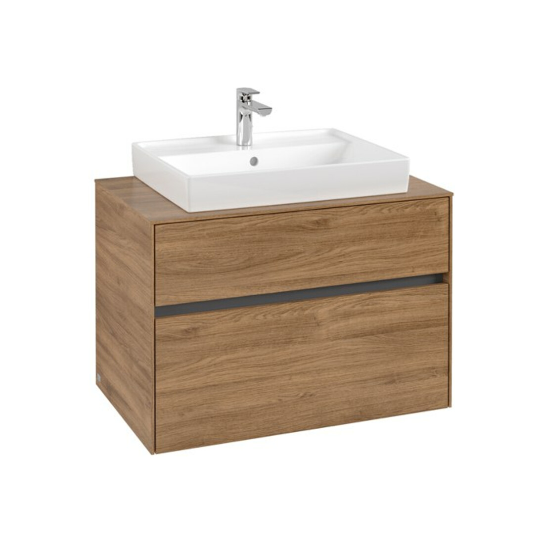 V&B Meuble sous-lavabo Collaro 80x54,8x50 cm, vasque centrale, chêne Kansas
