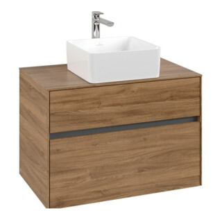 V&B Meuble sous lavabo Collaro 80x54,8x50 cm, vasque centrale, chêne Kansas