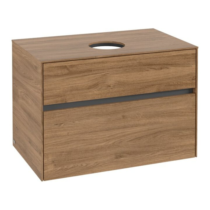V&B Meuble sous lavabo Collaro 80x54,8x50 cm, vasque centrale, chêne Kansas