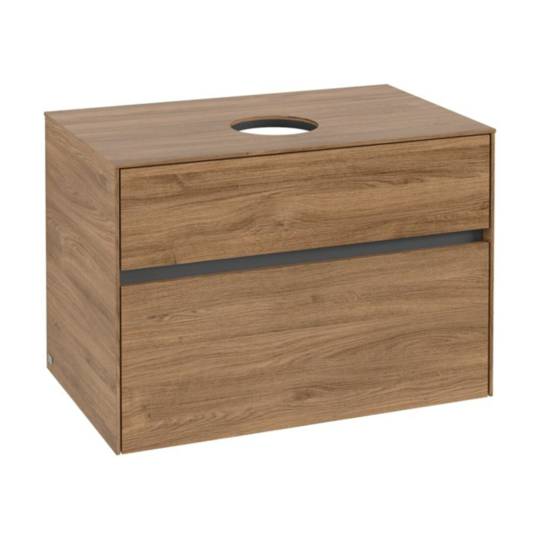V&B Meuble sous lavabo Collaro 80x54,8x50 cm, vasque centrale, chêne Kansas