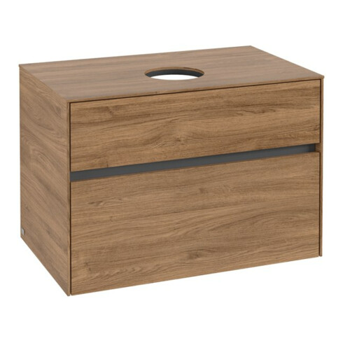 V&B Meuble sous lavabo Collaro 80x54,8x50 cm, vasque centrale, chêne Kansas