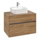 V&B Meuble sous-lavabo Collaro 80x54,8x50 cm, vasque centrale, chêne Kansas-1