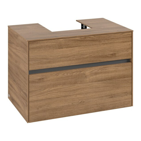 V&B Meuble sous-lavabo Collaro 80x54,8x50 cm, vasque centrale, chêne Kansas