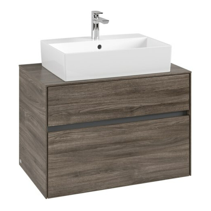 V&B Meuble sous-lavabo Collaro 80x54,8x50 cm, vasque centrale, chêne pierre