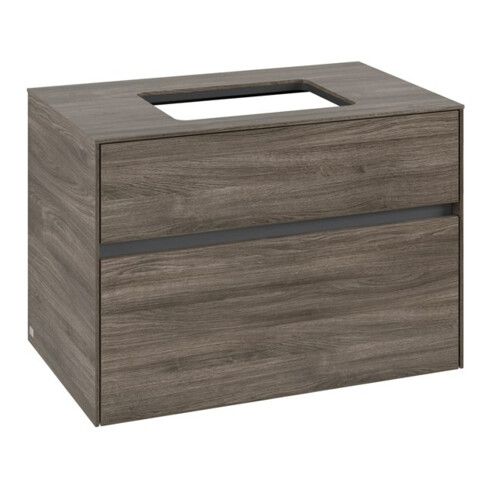 V&B Meuble sous-lavabo Collaro 80x54,8x50 cm, vasque centrale, chêne stone