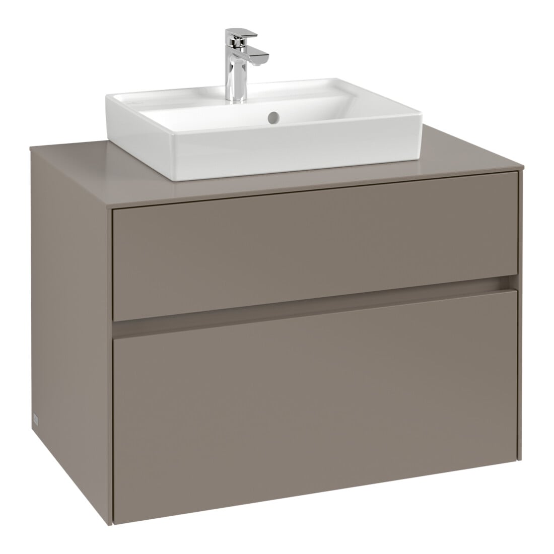 V&B Meuble sous lavabo Collaro 80x54,8x50 cm, vasque centrale, rouge vin