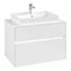 V&B Meuble sous lavabo Collaro 80x54,8x50 cm, WT mi, LED 5,7 W, blanc brillant-1