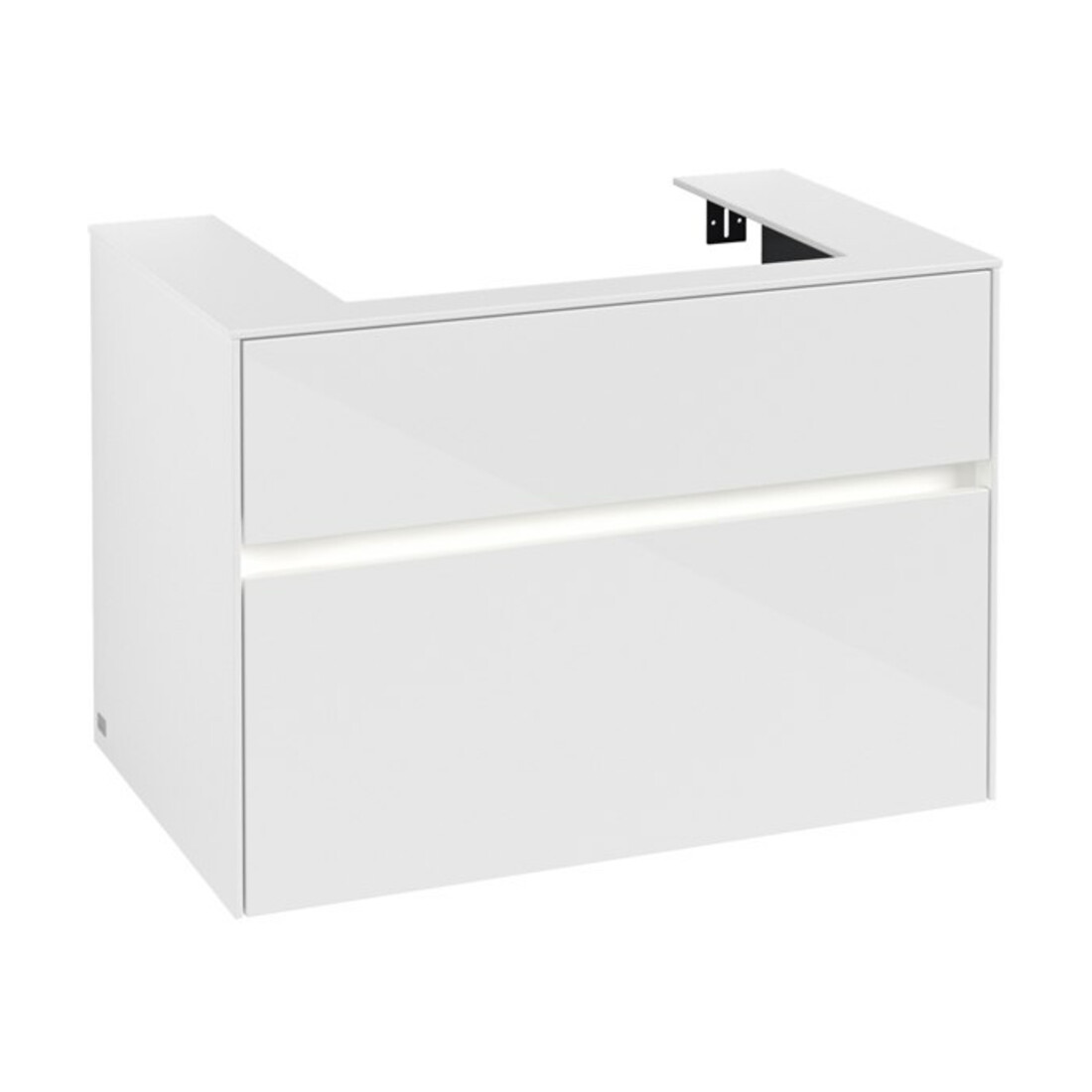 V&B Meuble sous lavabo Collaro 80x54,8x50 cm, WT mi, LED 5,7 W, blanc brillant