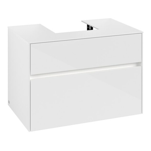 V&B Meuble sous-lavabo Collaro 80x54,8x50 cm, WT mi, LED 5,7 W, blanc brillant