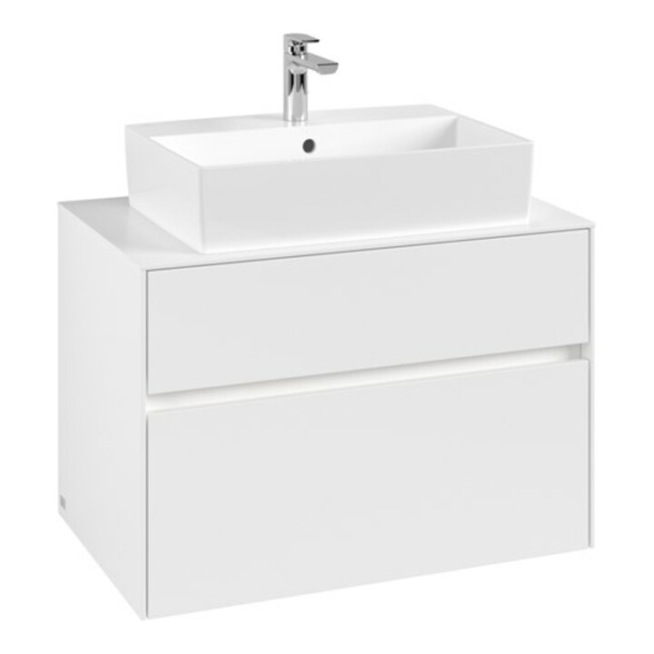 V&B Meuble sous lavabo Collaro 80x54,8x50 cm, WT mi, LED 5,7 W, blanc mat