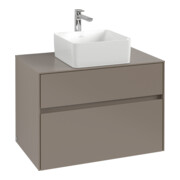 V&B Meuble sous lavabo Collaro 80x54,8x50 cm, WT mi, LED 5,7 W, bleu Oa