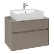V&B Meuble sous-lavabo Collaro 80x54,8x50 cm, WT mi, LED 5,7 W, bleu Oa