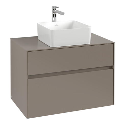 V&B Meuble sous lavabo Collaro 80x54,8x50 cm, WT mi, LED 5,7 W, Mar bl.