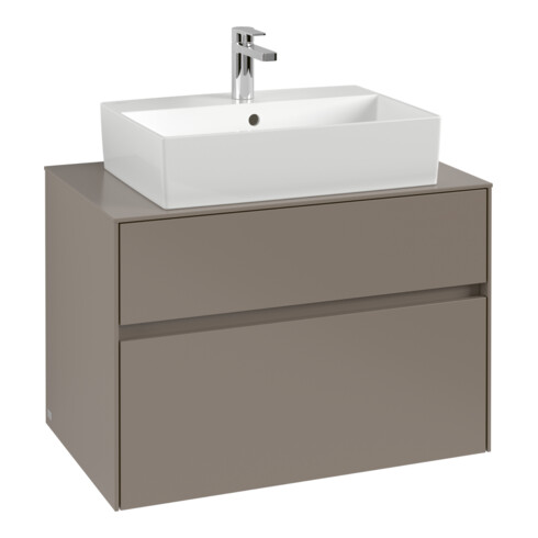 V&B Meuble sous lavabo Collaro 80x54,8x50cm, lavabo centré, rouge vin