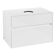 V&B Meuble sous lavabo Collaro 80x54,8x50cm, vasque centrale, blanc brillant