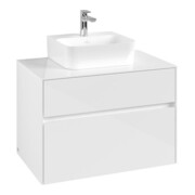 V&B Meuble sous-lavabo Collaro 80x54,8x50cm, vasque centrale, blanc brillant