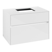 V&B Meuble sous lavabo Collaro 80x54,8x50cm, vasque centrale, blanc brillant-3